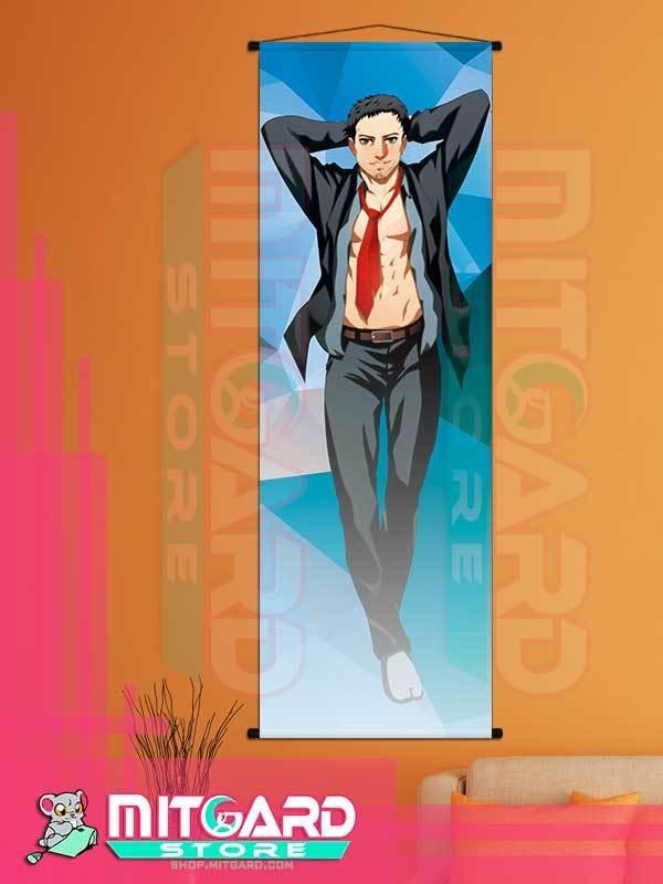 PERSONA 4 Ryotaro Dojima wall scroll fabric or Adhesive Vinyl poster - Fabric poster WITH plastic pole / 50cm x 150cm - 1